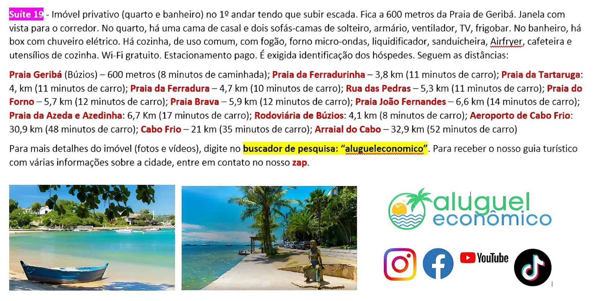 Búzios - Geribá - Aluguel Econômico Apartamento Exterior foto