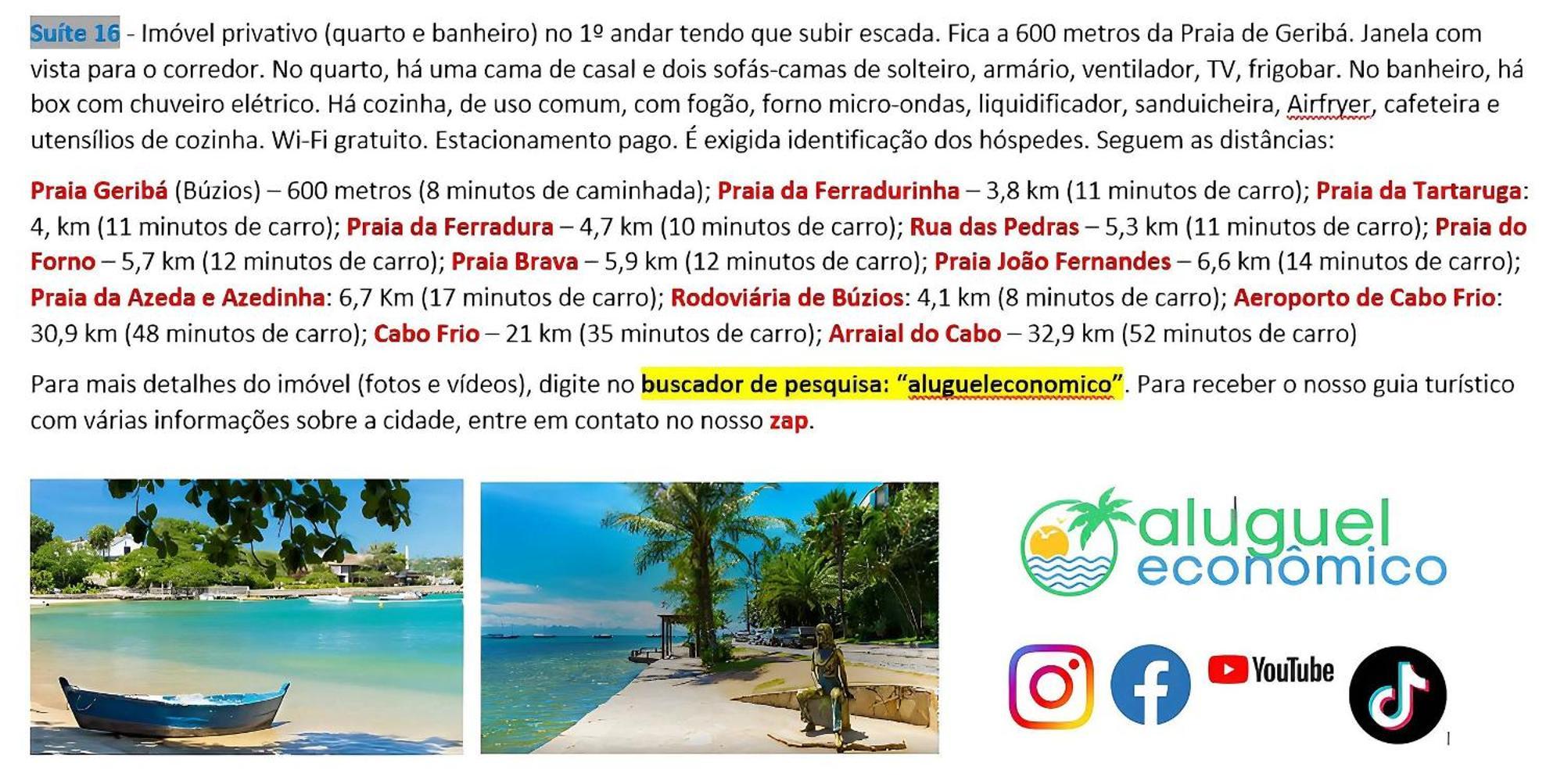 Búzios - Geribá - Aluguel Econômico Apartamento Exterior foto
