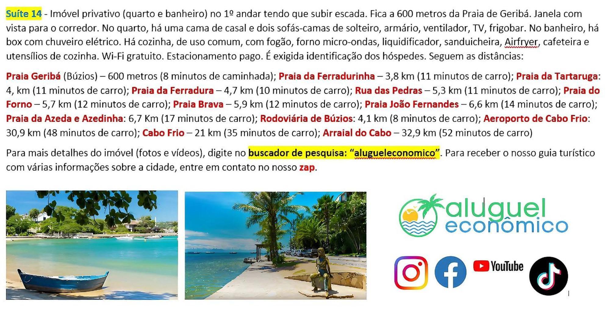 Búzios - Geribá - Aluguel Econômico Apartamento Exterior foto