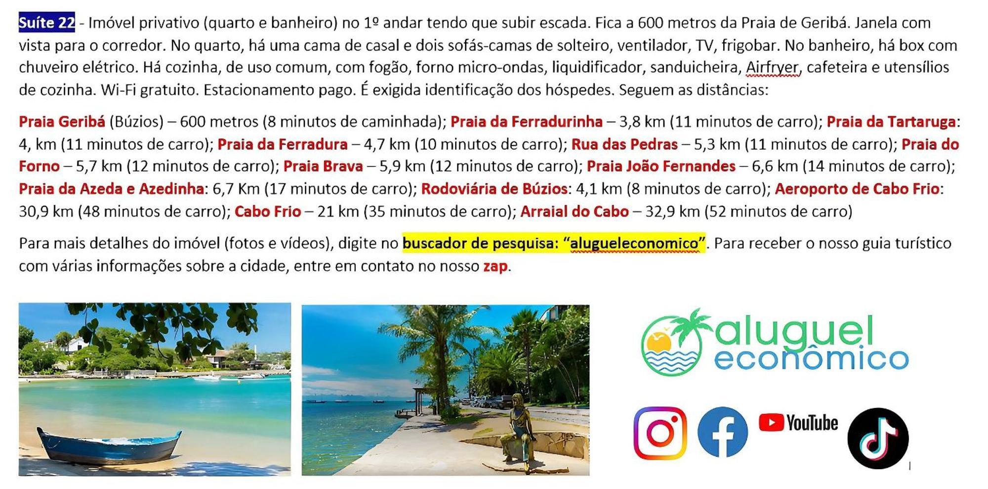 Búzios - Geribá - Aluguel Econômico Apartamento Exterior foto