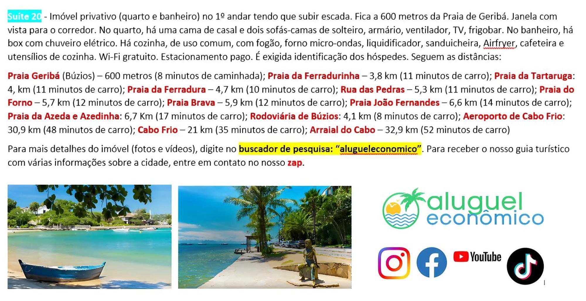 Búzios - Geribá - Aluguel Econômico Apartamento Exterior foto